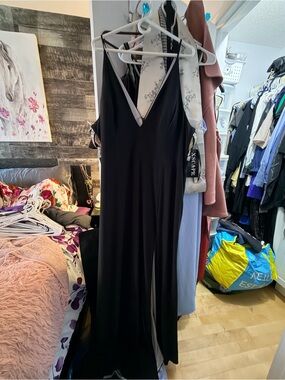 Xscape Black Beaded Evening Gown